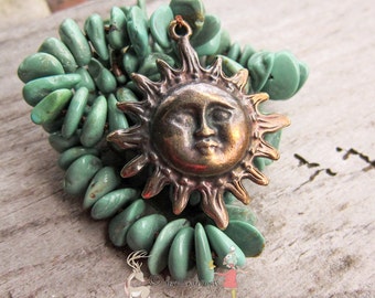 SALE Pocket Full of Sunshine | Celestial Sun || Greek Casting | Natural Stones | Earthy | Hand-knotted Necklace | OOAK | Boho | Hippie