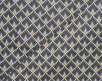 100% cotton poplin fabric - Black wide ranges patterns