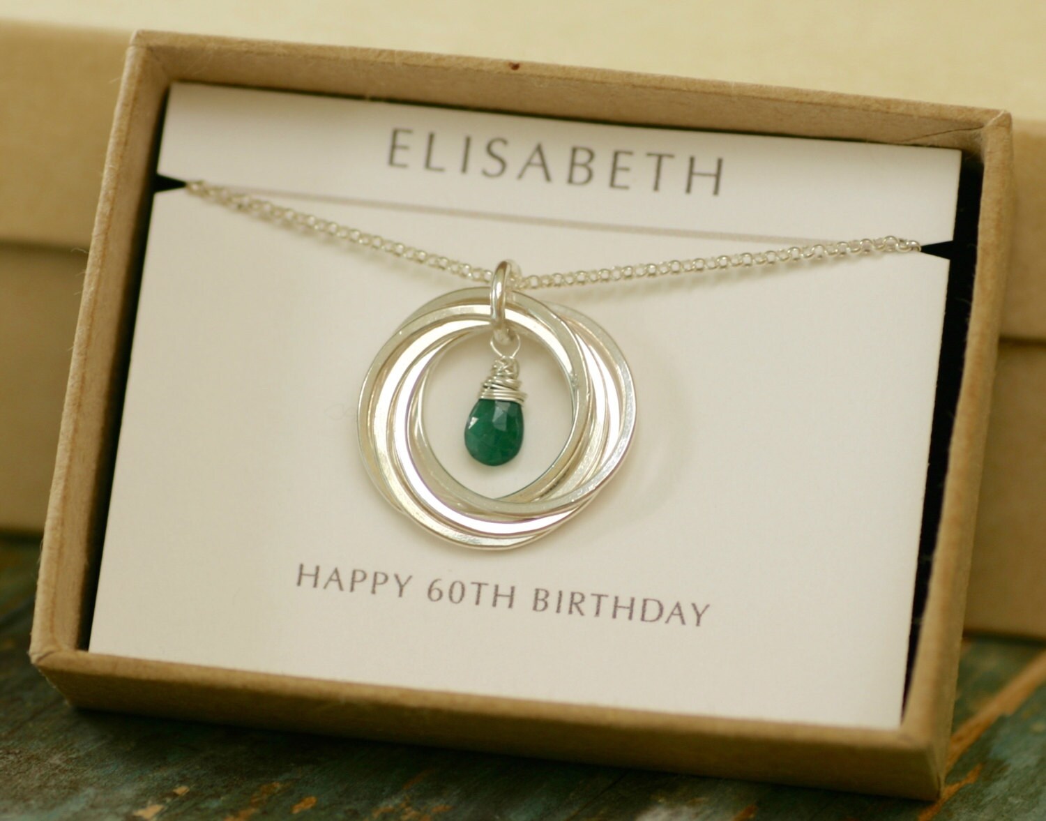 60th birthday gift for mum gift for women emerald necklace