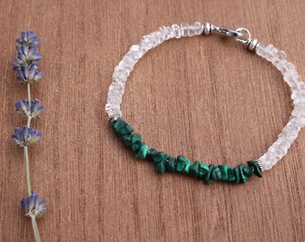 Malachite and Quartz bracelet