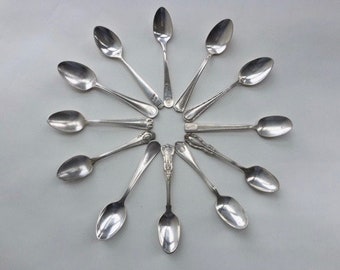 Terrific set of Twelve Vintage Hotel Silver Plate Demitasse Spoons