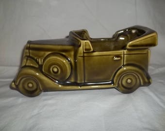 McCoy Floraline Car Planter Green Ceramic USA 1960's Vintage
