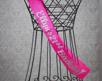 Semi-Cursive Personalized 21st birthday sash