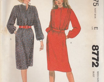 80s Dress Pattern McCalls 8772 Size 10 Uncut