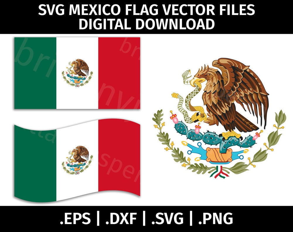 Download Mexico Flag SVG Vector Clip Art Cut Files for Cricut