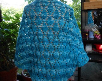 BLUE ANGORA SHAWL