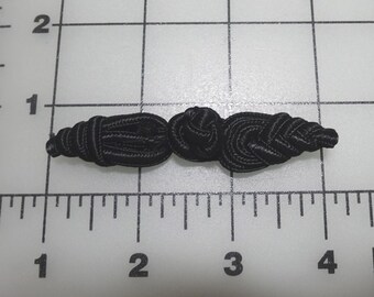 Chinese Black Frog Closure Fastener, Pineapple Cone Ends, 3.25 In. Long Closed, Jackets, Coats, Home Sewing Notions, Black