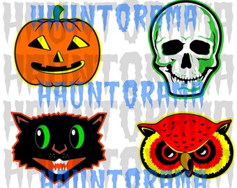 Vintage Style Halloween Die Cut Clip Art