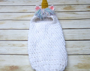 Baby Unicorn Costume, Newborn Unicorn Cocoon, Unicorn Halloween Costume, Baby Costume, Infant Girl Costume, Baby Girl Photo Prop, Pastels