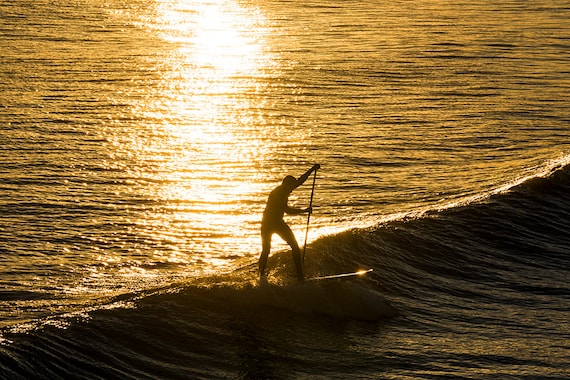Gold Surfer, surfing, sports pictures, watersports, sunset, sea prints, ocean pictures, limited edition print, photographic print