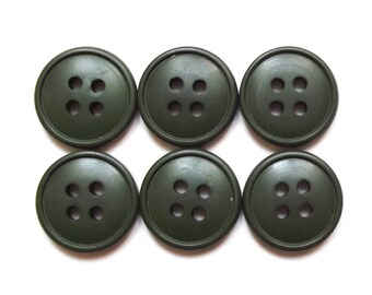 6 buttons round green military 14 mm
