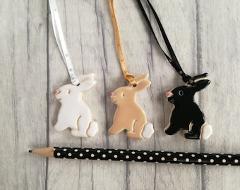 Pottery rabbit decorations, Easter decorations, Easter tree ornaments, Easter bunny