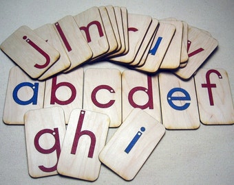 Mini LOWERCASE Sandpaper Letters on birch wood