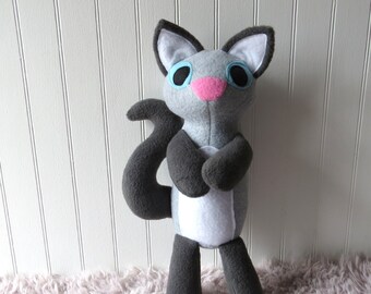 Gray Siamese Cat Plush, Cat Doll, Toy Cat