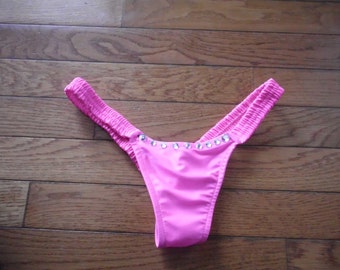 rhinestones added fantastic Vback thick strap vback thong christmas xmas stripper embellished choose thong color gabrielle's costumes