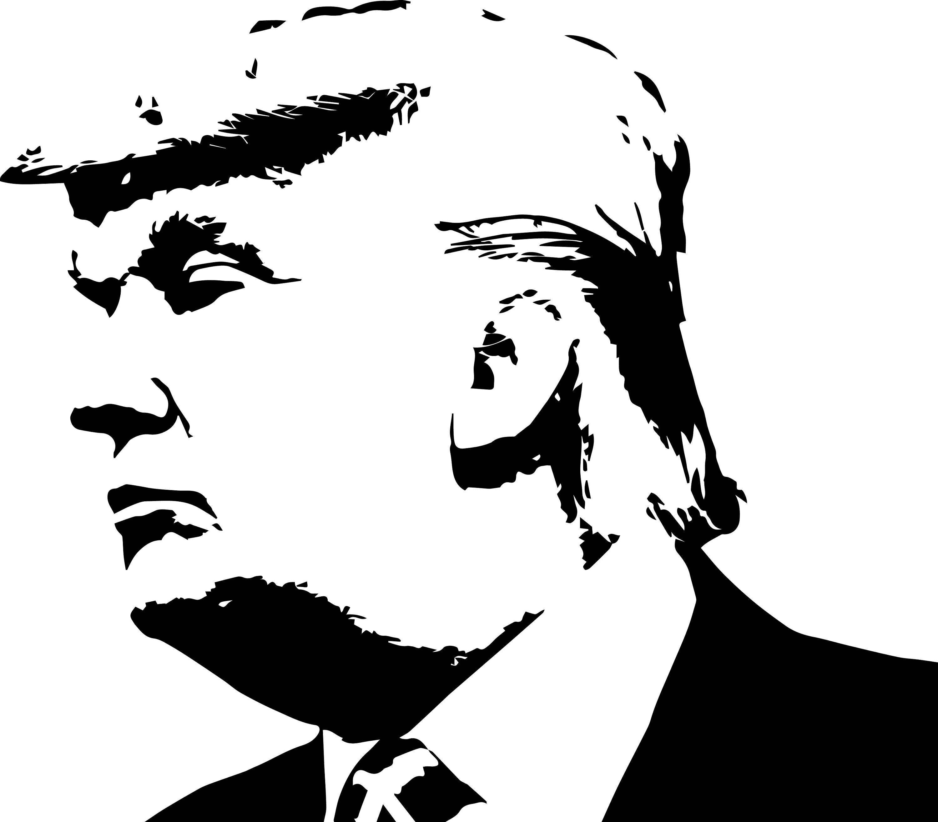 Stencil Donald Trump President United States Svg Dwg Dxf Png