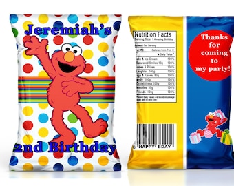 Elmo birthday party favor---Elmo chip bags----DIGITAL FILE ONLY!!!!
