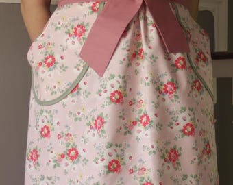 Pink Floral Half Apron