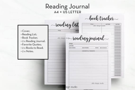 Reading Journal Book Tracker Reading List Books Printable