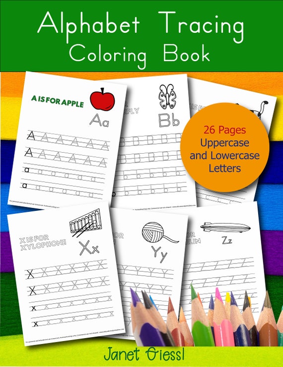 Download Alphabet Tracing Coloring Book Printable PDF Book