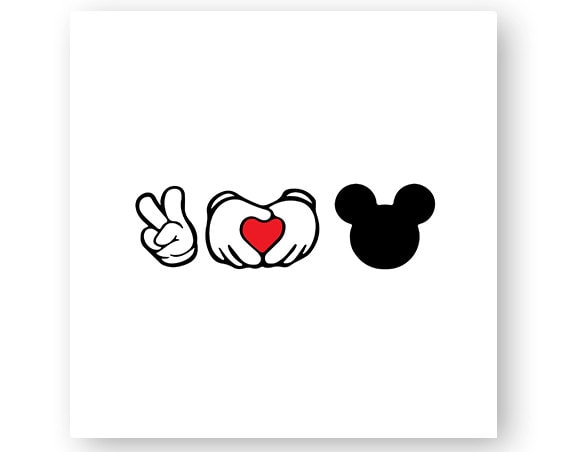 Disney Peace Love Icon Mickey Icon Minnie Hands Heart