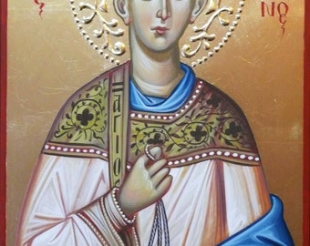 St Stephen icon, hand painted icon, christian gift, Byzantine icon, orthodox icon, orthodox gift, iconography, saints iconography, icon art