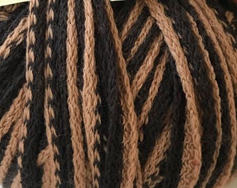Yarn Destash - Wool Acrylic Mix - Brown Novelty Yarn Made in Italy