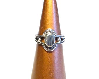 Mother of Pearl ring silver, GR 53, sterling silver ring mother of Pearl US size 6.1 UK size L 1/2 vintage jewelry Silverring silver ring
