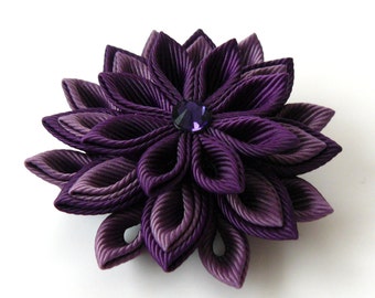 Men's Flower Lapel Pin. Kanzashi fabric flower brooch . Kanzashi flower lapel pin. Boutonniere lapel pin. Handmade Wedding Boutonniere.