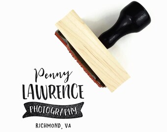 Custom Business Stamp | Photography Business Name + Location Stamp | Custom Business Rubber Stamp