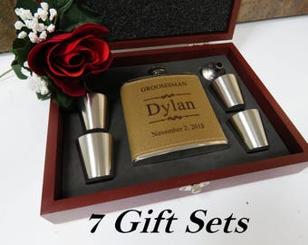 Groomsmen Flask, Drinking Flask, Wedding Flask, Flask, Personalized Flask,Custom Flask,Leather Flask,Engraved Flask,Mens Flask,Fathers Flask