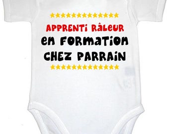 Grumpy baby humor apprentice in training Bodysuit...