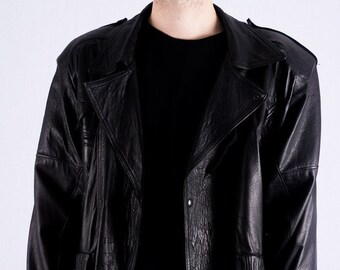 Vintage Biker Leather Jacket 80s gr. M