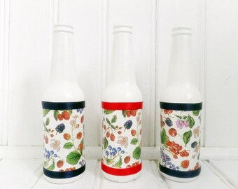 Summer berries decorative bottles
