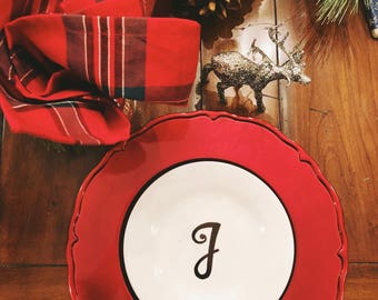 Customizable Appetizer Plates with Initial