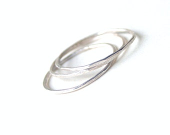 Set of Three Sterling Silver Skinny Rings