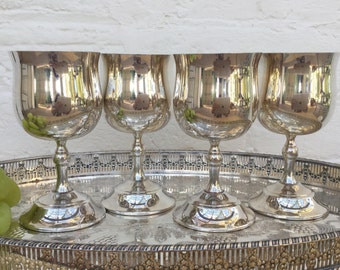 Pair of Renown A1 quality silverplated goblets Two pairs available Vintage silverware
