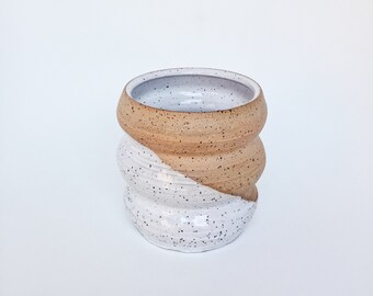 SECONDS SALE - Curvy ceramic vase, White vase, handmade pottery, stoneware vase
