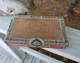 Deschler's Monarchs Monogram Cigar Box Tobacco Collectible