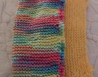 Colorful Knit Washcloths - Set of 2