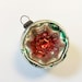 VINTAGE Indented Ornament - Pink Orange Center - Silver Indent - Glass - Christmas Ornament