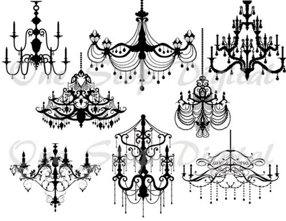 Instant Download Digital Black Chandelier Clip Art Scrapbooking Silhouette Printable Vintage Wedding Invitation 0092 Instant Download Digital Black Chandelier Clip Art Scrapbooking Silhouette Printable Vintage Wedding Invitation 0092