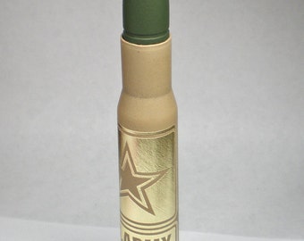 50 Caliber BMG Bullet U.S. Army Military Momento in FDE and Green Engraved Personalized Bullet Military officer