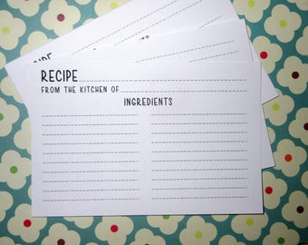 Recipe Cards- Set of 50- Super Cute-New Design