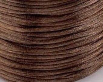 10M / 11 Yd 1mm ESPRESSO Brown Satin Rattail Cord, Kumihimo cord, Macrame cord, Chinese Knotting, Bracelet cord, Jewelry cord, Necklace cord