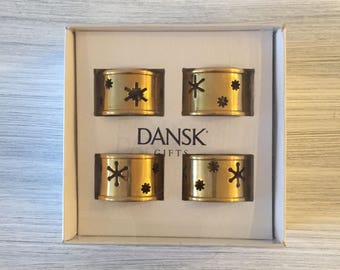 Brass Napkin Rings, Vintage Metal Napkin Holders, Napkin Rings and Holders, Dansk Napkin Rings, Wedding Brass
