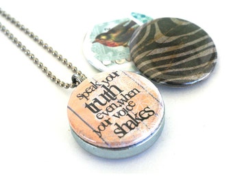 SPEAK UP Necklace Locket - Truth Necklace - Voice Locket - Thyroid Health Necklace - Upcycled Locket By Polarity