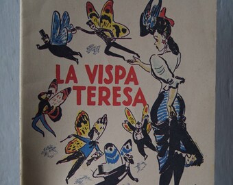 old italian illustrated book La Vispa Teresa by Trilussa 1944 reprint letterpress rare anastatic printing