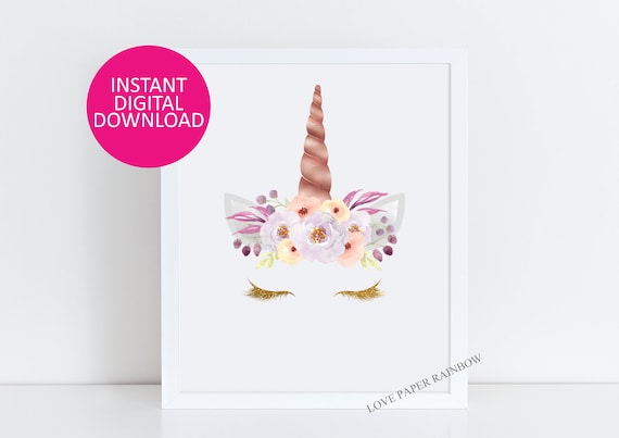 glitter nursery printable, girls nursery decor, unicorn print, unicorn printable, nursery wall art printable, unicorn nursery print, sleep