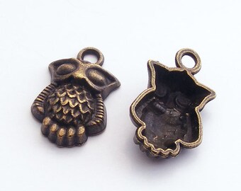Antique Brass Owl Charm 20x13mm (6 pcs) Z-N1264-AB